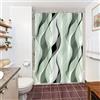 Uiiooazy Tenda Doccia Antimuffa, Tenda da Doccia 150x200cm Verde Salvia Righe Sfumata Banda Gradiente Tende da Bagno Tessuto Lavabile Impermeabile Poliestere Tende per Vasca da Bagno con 10 Anelli