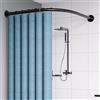 APHTOCF Bastone Tenda Doccia Angolare A Pressione A Forma Di L, Asta per tenda da doccia regolabile e curva in Acciaio Inossidabile, Per Bagno e Spogliatoio (Dimensioni: A 70-95 Cm X 70-95 Cm, Colore: Nero)