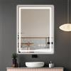 Ratsamee 60x80cm Specchio Bagno con Luce, 3 Colori Dimmerabili, Antiappannamento, Memoria, Touch Control, Montaggio a Parete - Specchio Trucco con Illuminazione