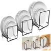 Ortviai 3 PCS Organizer Piatti Metallo Multifunzionale da Interno Mobile - Scolapiatti da Incasso per Cucina