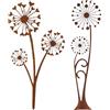 ZRUEWOT Dente di Leone Arte In Metallo Fiore di Ferro Decorazione Set di 2 decorazioni da giardino, effetto ruggine, decorazione per giardino, terrazza, balcone, vaso da fiori