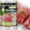 culivac Rotolo Sottovuoto Alimenti 2X 20x600 cm Buste per Sottovuoto per Cibo - Compatibile con Macchine Estrazione Esterna - Sacchetti Vuoto Alimenti - 12 Metri Totale