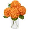 DuHouse 3 ortensie artificiali grandi, 50 cm, in lattice, realistiche al tatto, ortensie per casa, bouquet di nozze, centrotavola, feste, soggiorno, decorazione (arancione)