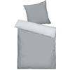 Herding TOM TAILOR Set di biancheria in raso, 70x90 cm + 140x200 cm, 100% cotone, con bordatura e ricamo del logo, con chiusura a cerniera, FINE STRIPES grigio chiaro e grigio scuro (Moody Grey & Light Grey)