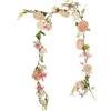 Lvydec Ghirlanda di peonie artificiali, 1,8 m, in seta, con fiori rosa e bianchi, decorazione da tavolo per feste di nozze