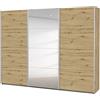 Rauch Möbel Caracas Armadio con Ante scorrevoli, Legno ingegnerizzato, Piastra di serraggio, Oak Artisan con 1 Porta Specchio, 271x210x62