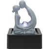 Dehner Fontana da interni Palila con illuminazione a LED, ca. 21,5 x 27 x 18 cm, poliresina, grigio