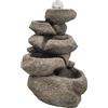Dehner Olina, fontana da interni, con illuminazione a LED, ca. 16,5 x 34 x 22 cm, poliresina, grigio