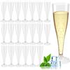 Lunyloer Bicchieri da champagne, 20 bicchieri da spumante, in plastica, 100 ml, riutilizzabili, per ricevimento di spumanti, feste, picnic, compleanno, matrimonio, (trasparente)
