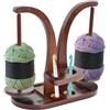Astralong Porta Gomitolo Uncinetto, Portagomitolo Girevole per Uncinetto, Avvolgitore Magnetico in Legno, Supporto Doppio per Filati con Organizer, Regalo per Gli Amanti del Lavoro a Maglia (B)