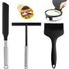 AEMCHDM 3 Pezzi Distributore di Crepes in Acciaio Inox, Stendipasta a Forma di T, Crepe Maker Accessori, Stendi per Pan Pancake Antiaderente per Casa Cucina Cottura Utensili Da Forno