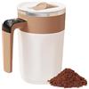LEKEFETO Tazza auto-mischiante da 400 ml: magnetica, schiumalatte, display della temperatura, miscelatore elettrico, miscelatore magnetico, per casa, ufficio, palestra, marrone