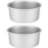 Auddemg 2 Pezzi rotonda per torta Ø 15 cm, Teglia da forno per torte in alluminio anodizzato con fondo rimovibile, per cheesecake, torte e quiche, Argento