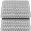 KEILEOHO 2 tappetini in silicone per scolapiatti, 50 x 40 cm, resistenti al calore, antiscivolo, grigi, con motivo ondulato