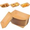 WANDGU 100 ciotole in cartone Kraft: ciotole per patatine fritte 13 oz, ciotola per salumi di currywurst, nave per finger food, olio resistente all'acqua, sicure e atossiche, per carri spuntini,