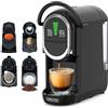 CAFELFFE Macchina da caffè multifunzione 4 in 1 con infusione a caldo e a freddo, 7 livelli d'acqua regolabili e controllo della temperatura, per cialde Nes, DG, ESE da 44 mm e polvere di caffè, nero