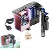 EXLECO Filtro Acquario Esterno a Zaino 6W 800L/H, con Lampada UV, Pompa Acqua, Skimmer e Spugna di Ricambio, Mini Completi per Acquari: 75-190L, Tartarughe d'Acqua - con Cannolicchi e Carbone Attivo