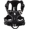 WINHYEPET True Love Extra Reflective Anti-Pull Dog Harness for Small, Medium and Large Dogs, Soft Mesh Padded Vest, Easy Control (Black,S)