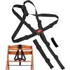 Your Day Mate Sistema di imbracatura a 5 punti per seggiolone, 1 set, compatibile con Hauck Alpha Beta, Stokke Tripp Trapp, Roba e molti altri, in nero, con cinghia inguinale