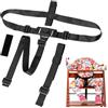 Your Day Mate Sistema di imbracatura a 3 punti per seggiolone, 1 set, compatibile con Hauck Alpha Beta, Stokke Tripp Trapp, Roba e molti altri, in nero, con cinghia inguinale