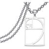 PLITI Collana con rapporto dorato regalo geometrico regalo matematica Fibonacci sequenza rapporto simbolo ciondolo per amante della matematica, Medio, Acciaio inossidabile