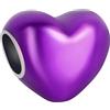Rimgoris Argento 925 Charm per donna Bracciali Collana Charm penzolante cuore viola