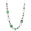 FULU AUTUMN Collana di perle lunga in argento - Collana boheme con cristalli e perle in pietra naturale, gioielli fantasia, idea regalo per la festa della mamma, 95 cm, Pietra Cristallo, Senza Gemme