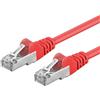 PremiumCord Cavo Patch Cat 6a S/FTP, 10Gbit/s, Cavo Ethernet, LAN, RJ45 Connettori, Flessibile e Robusto, AWG 26/7, Conduttori 100% CU, Rosso, 2 m
