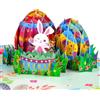 Lysjoy Biglietti Auguri Pasqua, Biglietto Pasquale 3D, 3D Pop Up Carte di Pasqua con Coniglietti, Biglietto di Pasquas con Busta, Regali per Genitori, Partner e Amici (A)