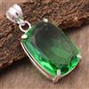 Elegante Verde Tormalina Gemma 925 Argento Sterling Fatto a Mano Ciondolo