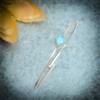 Handmade Exquisite Caraibi Larimar Gemma 925 Argento Sterling Handmade Bracciale