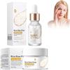 Hppsctink Estratto di riso, 15ml Estratto di riso e 50g Crema viso al Riso, Idratazione profonda, Nutre e ripara la Barriera Cutanea, Riduce la pigmentazione, serum