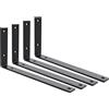 Sayayo Staffe per Mensole Pesanti Nero Staffe a L, 5mm Spessore Staffa Mensola da Parete Staffa Angolari Supporti Mensola Reggi Mensola da Muro, Carico 50KG, 4 pezzi, 300MM * 150MM