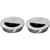 SEIWEI 2 Pezzi Maniglie per Porta ad Incasso in Acciaio Inossidabile Maniglie Circolari a Mezza Luna da 6 cm con Viti Nascoste Maniglia Scorrevole per Armadio, Cassetto, Armadio