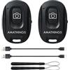 AMATHINGS 2 pezzi Bluetooth Shutter telecomando ricaricabile con USB C e cinturino da polso per smartphone e tablet