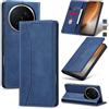 Jasonyu Cover per Honor Magic 8 Pro 5G Flip Custodia in Pelle PU, Cover a Libro Portafoglio, Funzione Supporto, Magnetica, Slot Schede, TPU Bumper Caso Custodia (Blu)