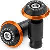 CXEPI Ø22mm (7/8) Contrappesi per manubrio,Set Moto Manubrio Blocco Manopole Tappo Alluminio universali Tappi Manubrio Mtb Bici,Arancione