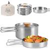Udbrud Pentole Set da Campeggio, Set Pentole Campeggio per 1-2 Persone Leggero e Compatto Pieghevole Accessori Cucina per Campeggio Trekking Picnic Escursionismo