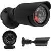 Maclean IR1800 Telecamera finta lampeggiante LED IP44 | Staffa regolabile per esterni e interni, adesivo di avvertimento efficace protezione preventiva (1, nero)