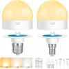 Blakapoo Lampadina Ricaricabile con Telecomando, Lampadina LED E14/E27 Dimmerabile, con Funzione Timer, 3 Temperature di Colore, con Base Magnetica per Uso Domestico, luce di Emergenza con Gancio, 2 Pezzi