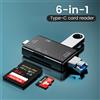olaf Lettore di schede SD OTG multifunzione 6 in 1 USB2.0 Type-C/TF/SD Memory Card Smart Cardreader per adattatore per accessori per Laptop