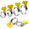 NONE 5/10 pz 8-44mm Maniglia In Plastica Gialla Regolabile Torsione A Mano Fascette Per Tubi Verme Guida 201 Tubo In Acciaio Inox Pinze Per Tubo