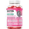 VITASTRONG. Vitastrong Biotin High Dosage Complex 100% Vegan - 120 Gommotti Biotinici per Capelli, Pelle e Unghie con Zinco, Selenio, Vitamina C, Vitamina E, Vitamina B6, Folato e Potassio Ioduro - Supporta