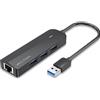 Vention Hub Usb Vention CHNBB Usb 3.0 5in1 5 Gbps con adattatore di rete Gigabit Ethernet 1000Mbps Nero [CHNBB]
