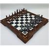 Senza marchio Antico Set Scacchi Impero Romano - Tavola in Legno Massello Intarsiato Fatta ...