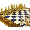 Senza marchio Set di scacchi romani artigianali - tavola intarsiata in legno massello, rega...