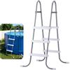 VEVOR Scaletta per Piscine Fuori Terra, Scala di Sicurezza per Piscine a 3 Gradini con Struttura ad A, Altezza 106,7 cm, Telaio in Acciaio al Carbonio, Gradini Larghi Antiscivolo con Portata 136 kg