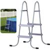 VEVOR Scaletta per Piscine Fuori Terra, Scala di Sicurezza per Piscine a 2 Gradini con Struttura ad A, Altezza 83,8 cm, Telaio in Acciaio, Gradini Antiscivolo, Portata 136 kg, Installazione Facile