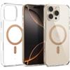 Caseology Capella Mag per iPhone 16 Pro Cover [Ultra Clear] Custodia di protezione militare con motivi di presa laterale per iPhone 16 Pro - Clear Sephia Gold