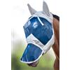Harrison Howard CareMaster Maschera Anti-Mosche per Cavallo UV Protezione Pieno Volto Argento/Blu(XL; Extra Full)